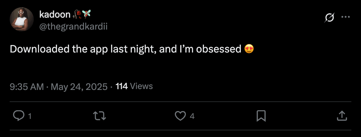 kadoon (@thegrandkardii): Downloaded the app and I'm obsessed