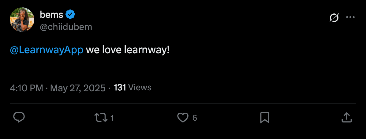 bems (@chiidubem): we love learnway!