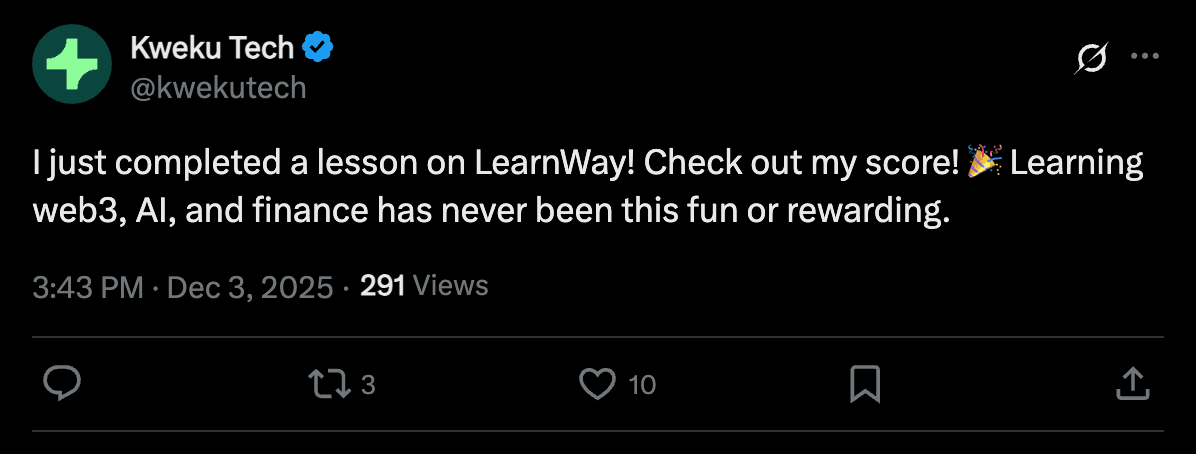Kweku Tech (@kwekutech): completed a lesson on LearnWay